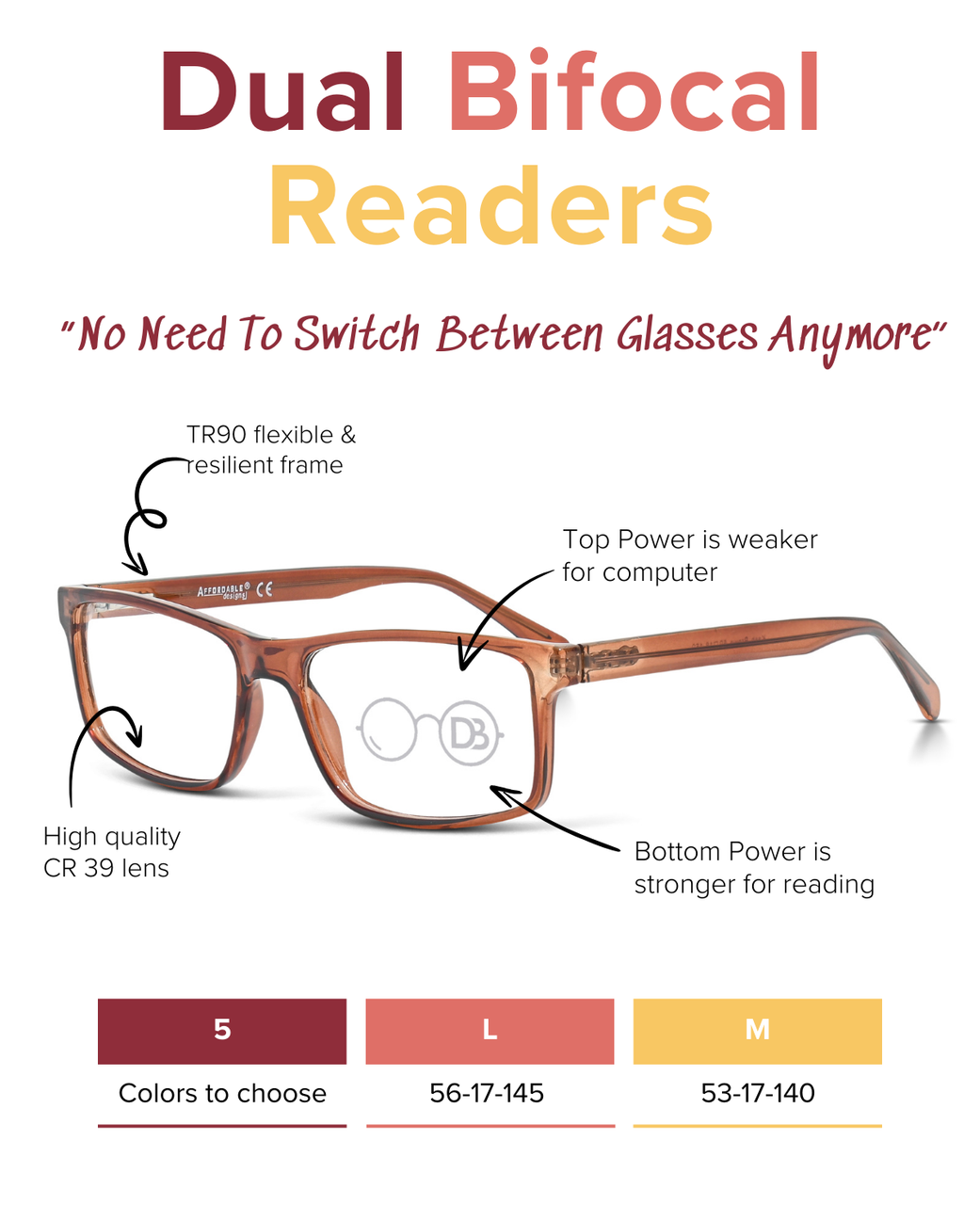DebSpecs eyewear product style 1 Dual Bifocal Readers for listing updated 11 23 24 1280 1280