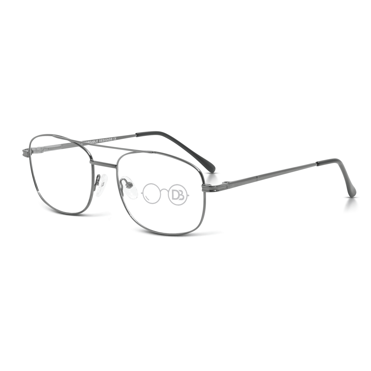 DebSpecs Aviator Style Reading Glasses ee larry Gun angled view