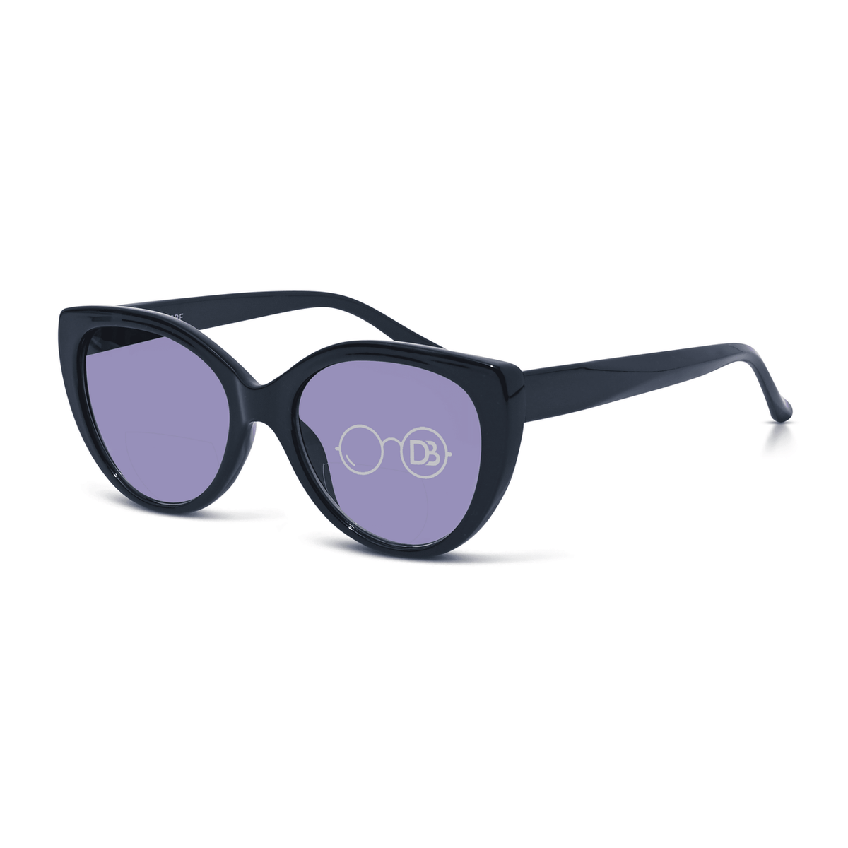 DebSpecs Bifocal sun Black angled view eyewear