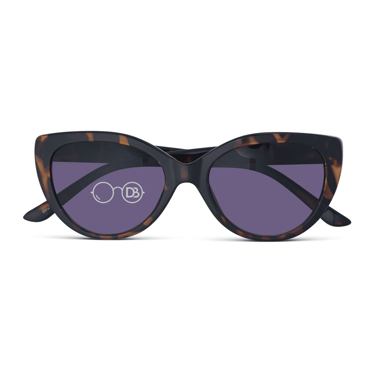 DebSpecs Bifocal sun Brown Tortoise front folded view eyewear