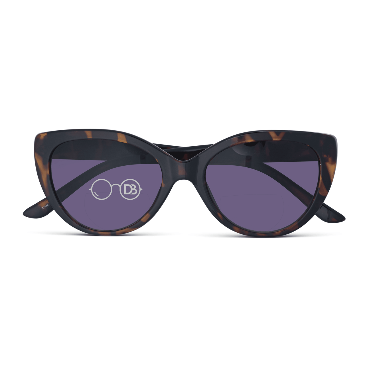 DebSpecs Bifocal sun Brown Tortoise front folded view eyewear