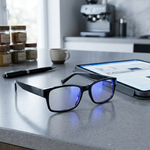 DebSpecs Billions black bluelight product shot eyewear