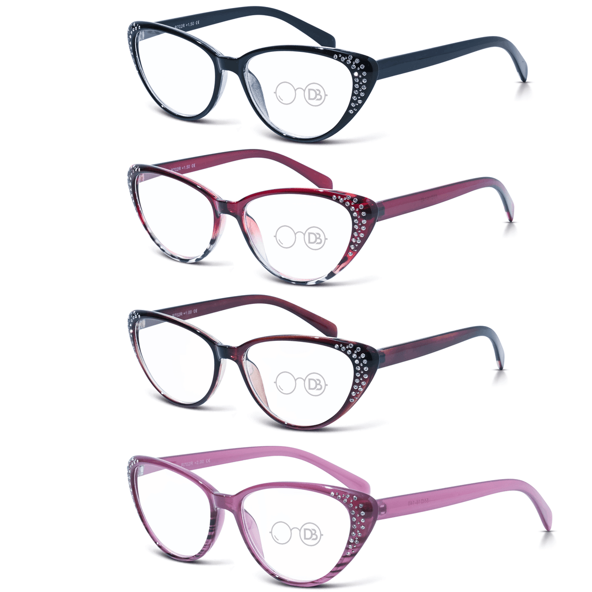DebSpecs Cat Eye Reading Glasses with Rhinestones oc702 product group