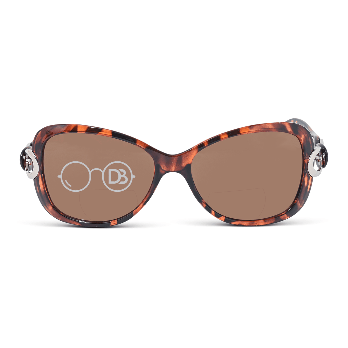 DebSpecs Chic Bifocal Sunglasses Readers oc 599bf Tortoise front view