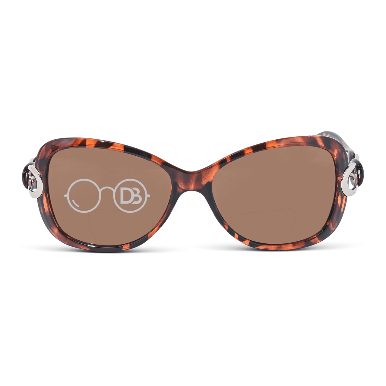 DebSpecs Chic Bifocal Sunglasses Readers oc 599bf Tortoise front view