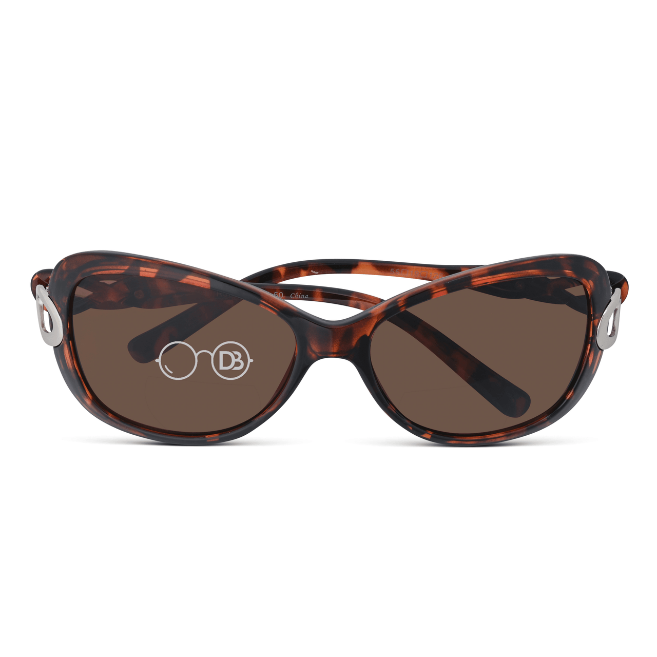 DebSpecs Chic Bifocal Sunglasses Readers oc 599bf Tortoise front folded view