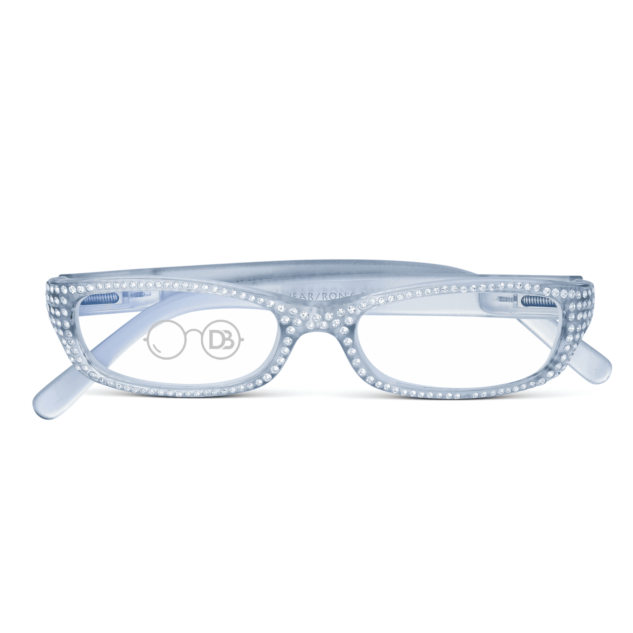 DebSpecs Crystal Readers with Case ronfrosty Frost front folded view