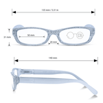 DebSpecs Crystal Readers with Case ronfrosty Frost Infogaphic