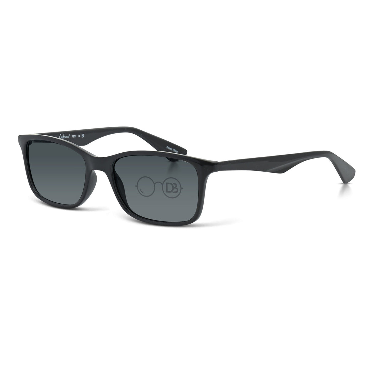 DebSpecs EN4200 ShinyBlack 45angle black tint medium eyewear