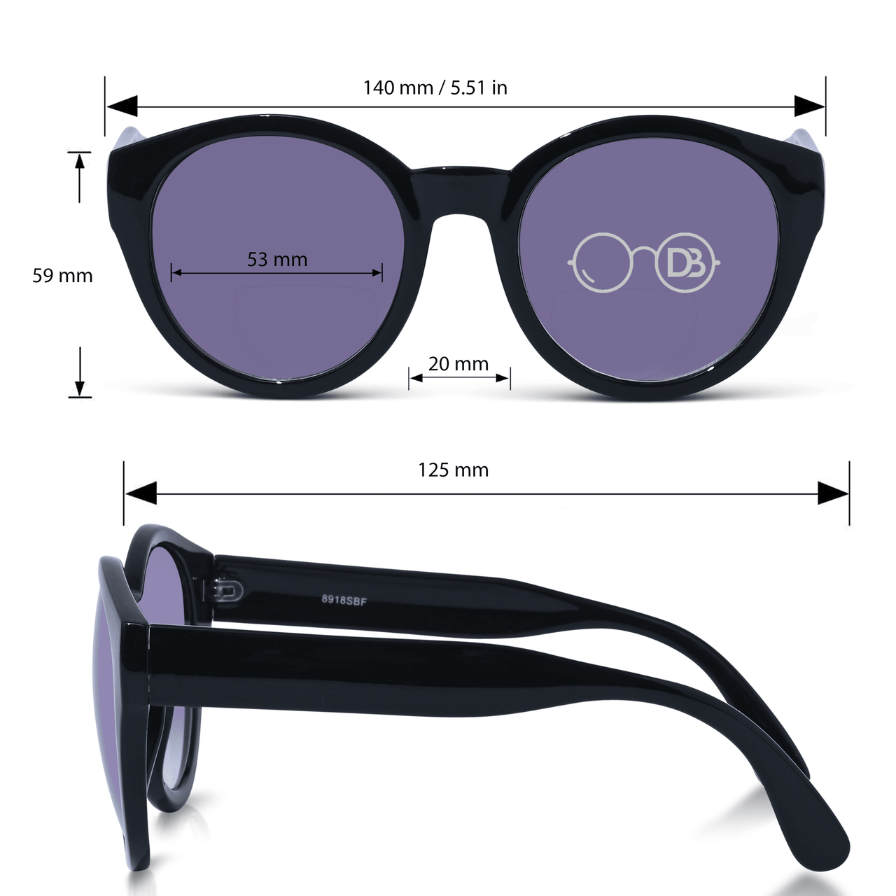 DebSpecs Hidden Inner Bifocal Sunglass Readers ef8918bf Black infographic