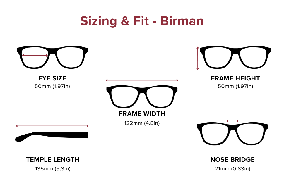 DebSpecs Large-size eyewear fit guide Birman