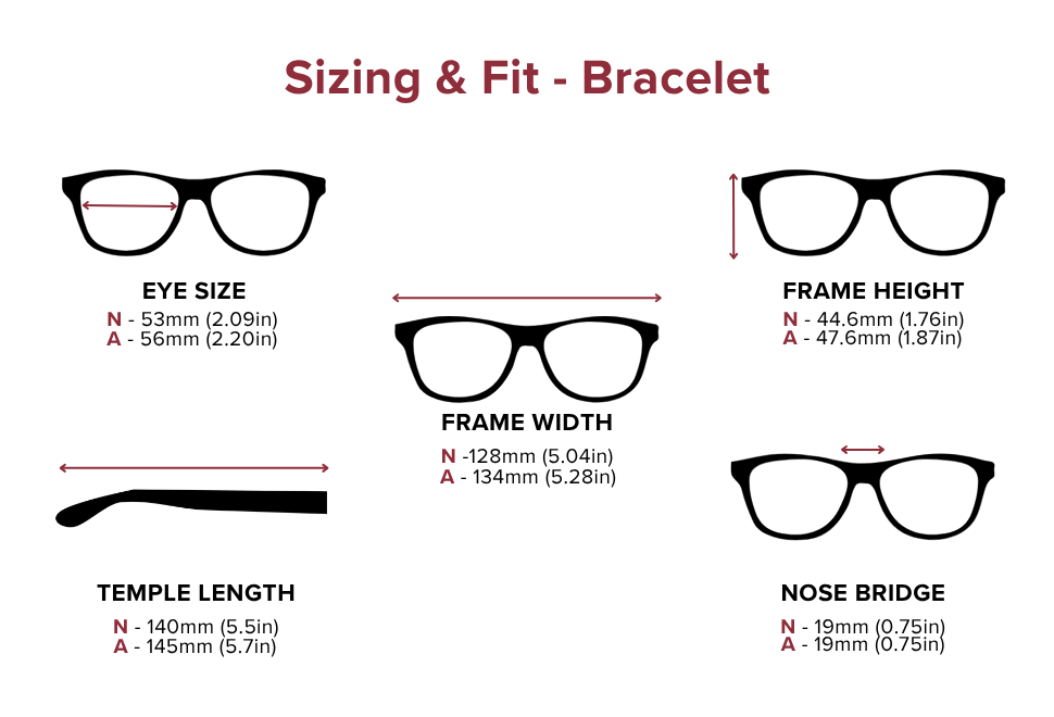 DebSpecs Large-size eyewear fit guide Bracelet