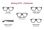 DebSpecs Large-size eyewear fit guide Celebrate