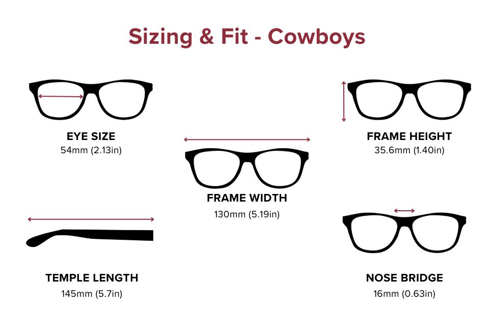 DebSpecs Large-size eyewear fit guide Cowboys