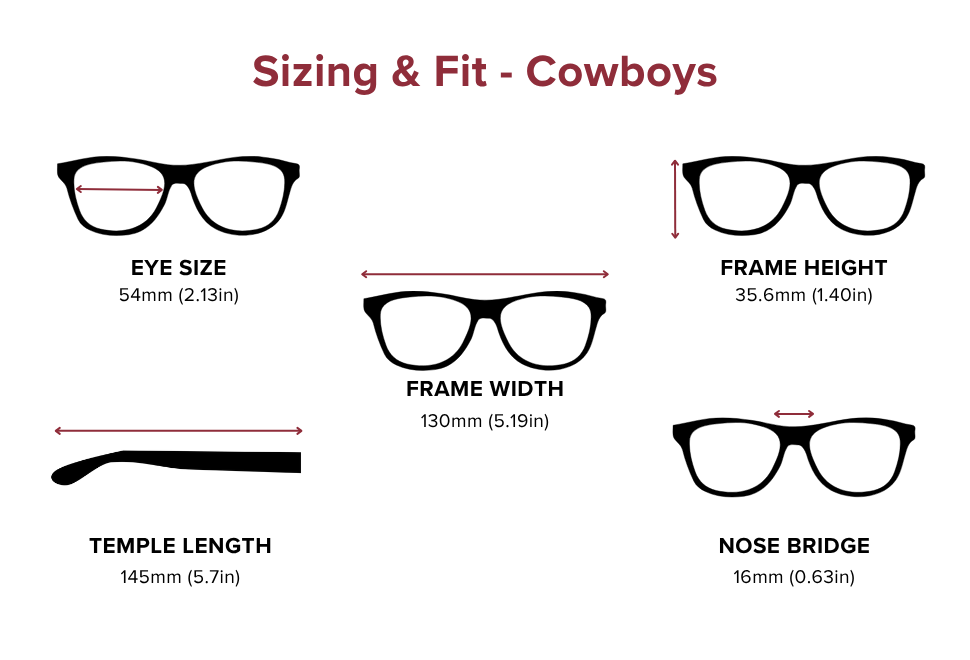 DebSpecs Large-size eyewear fit guide Cowboys