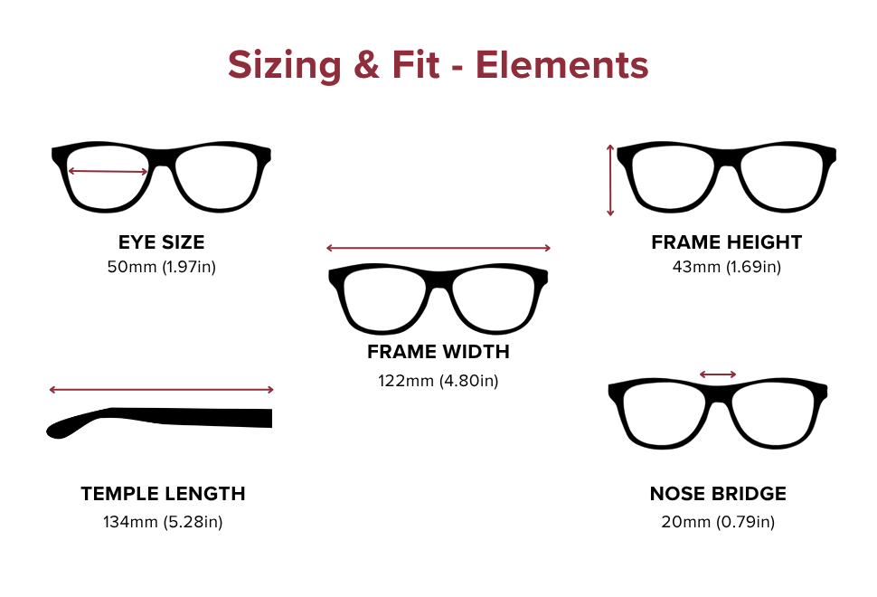 DebSpecs Large-size eyewear fit guide Elements