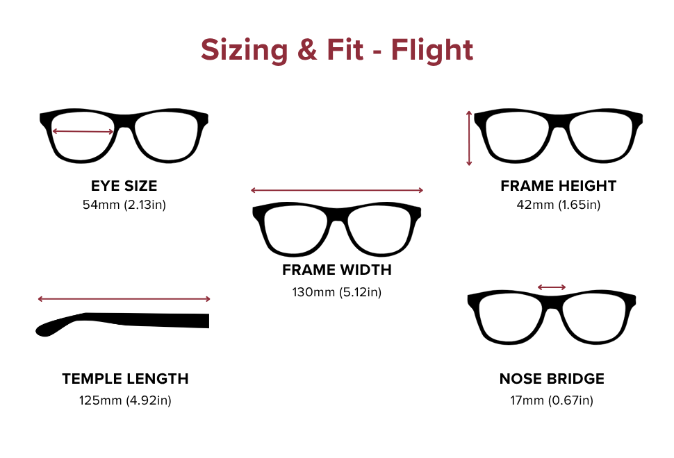 DebSpecs Large-size eyewear fit guide Flight