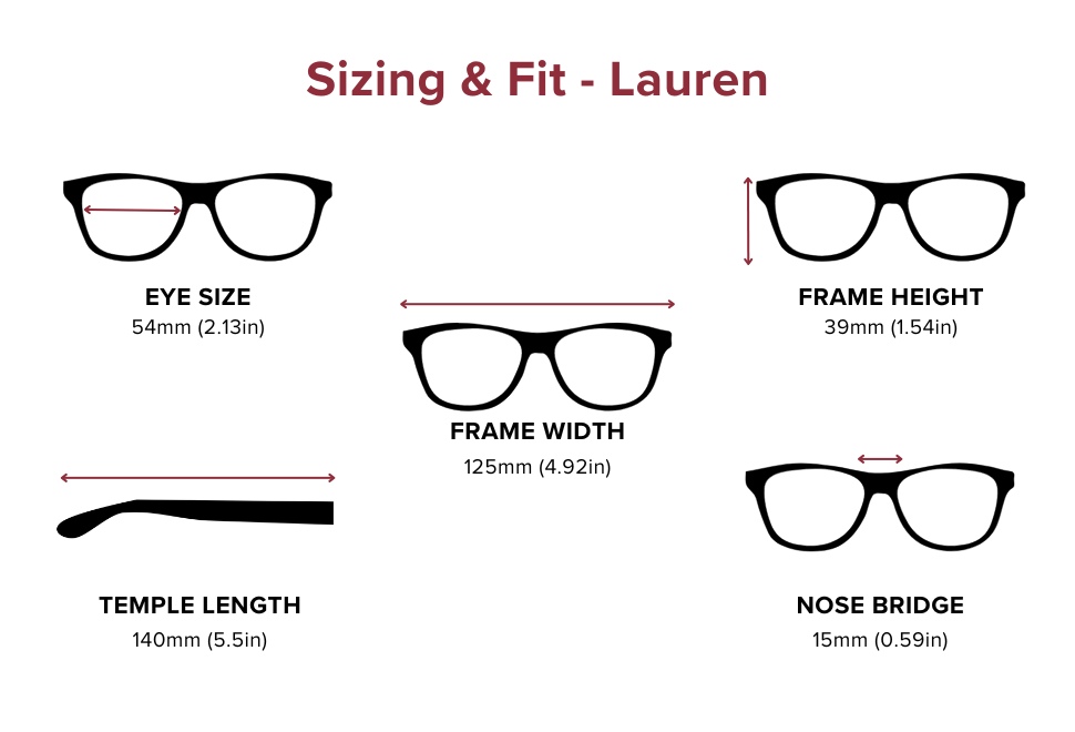 DebSpecs Large-size eyewear fit guide Lauren
