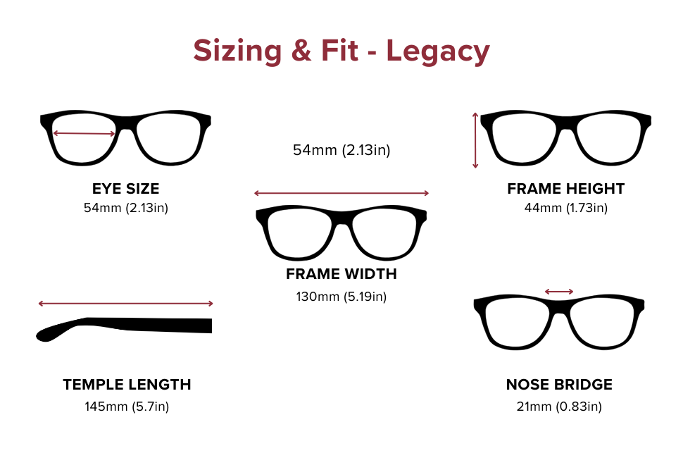DebSpecs Large-size eyewear fit guide Legacy