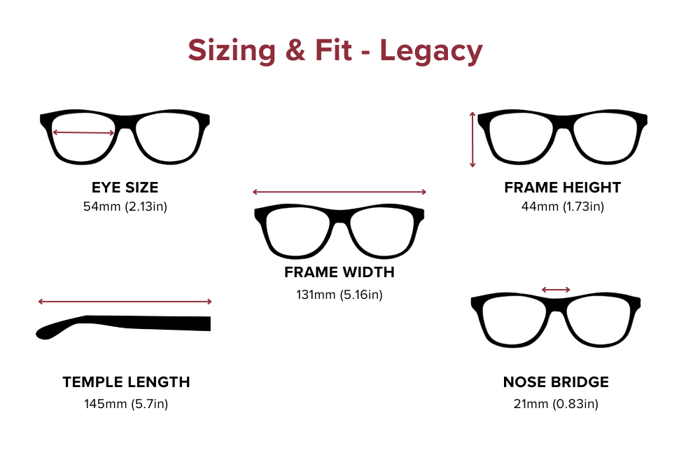DebSpecs Large-size eyewear fit guide Legacy