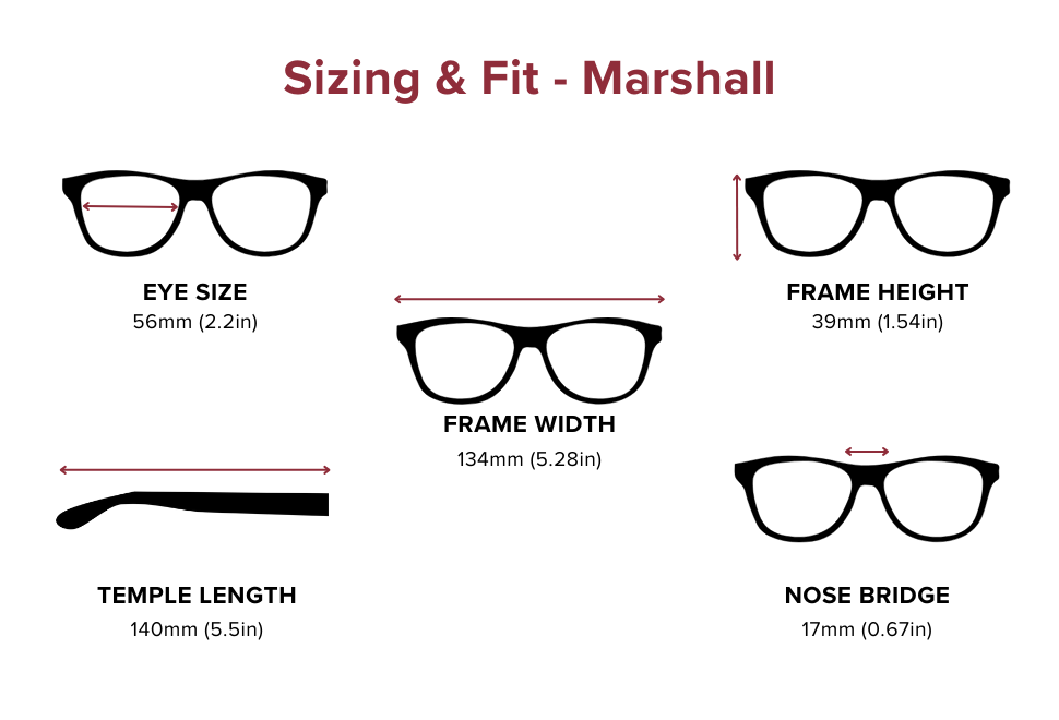 DebSpecs Large-size eyewear fit guide Marshall