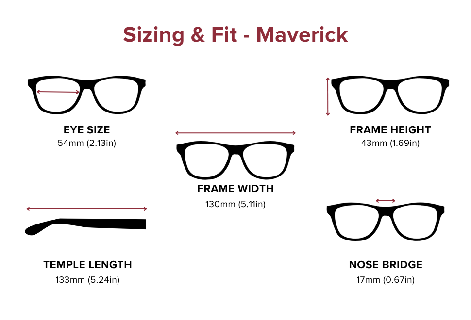 DebSpecs Large-size eyewear fit guide Maverick