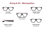 DebSpecs Large-size eyewear fit guide Metropolitan