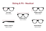 DebSpecs Large-size eyewear fit guide Nautical