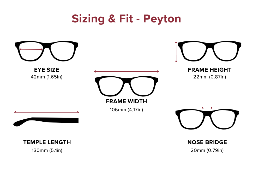 DebSpecs Large-size eyewear fit guide Peyton