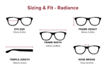 DebSpecs Large-size eyewear fit guide Radiance