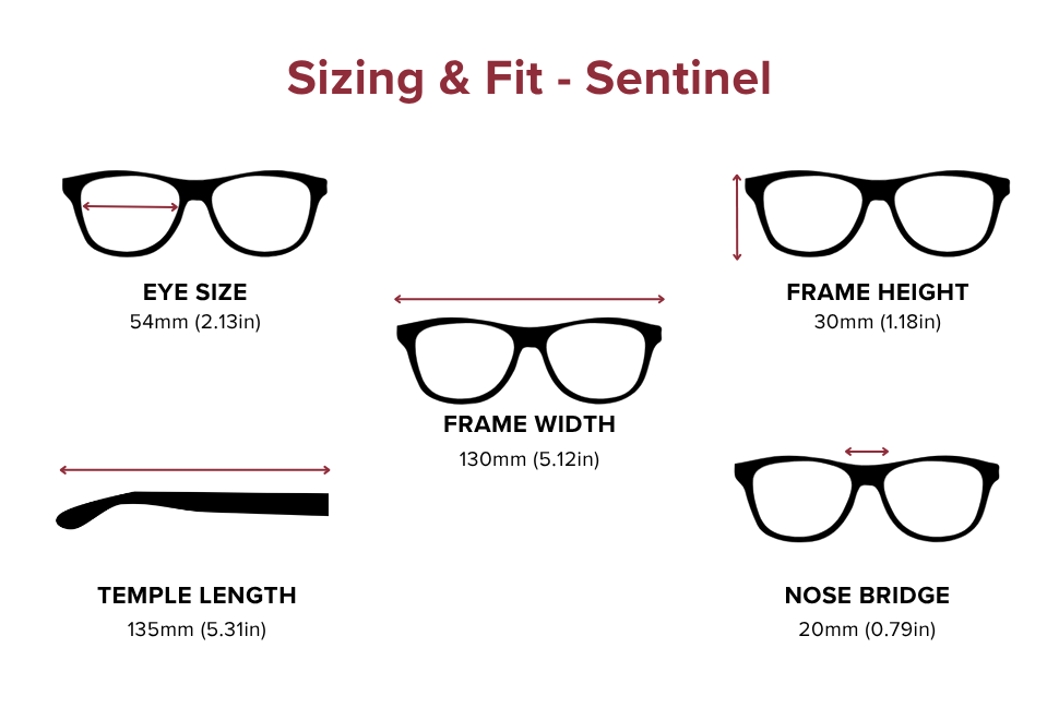 DebSpecs Large-size eyewear fit guide Sentinel