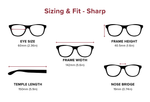 DebSpecs Large-size eyewear fit guide Sharp