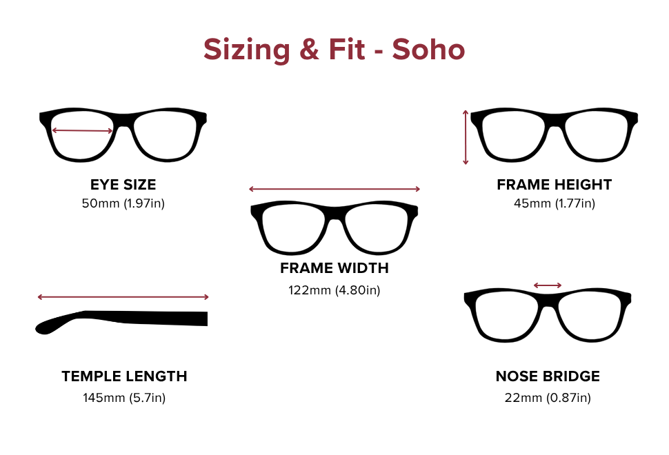 DebSpecs Large-size eyewear fit guide Soho