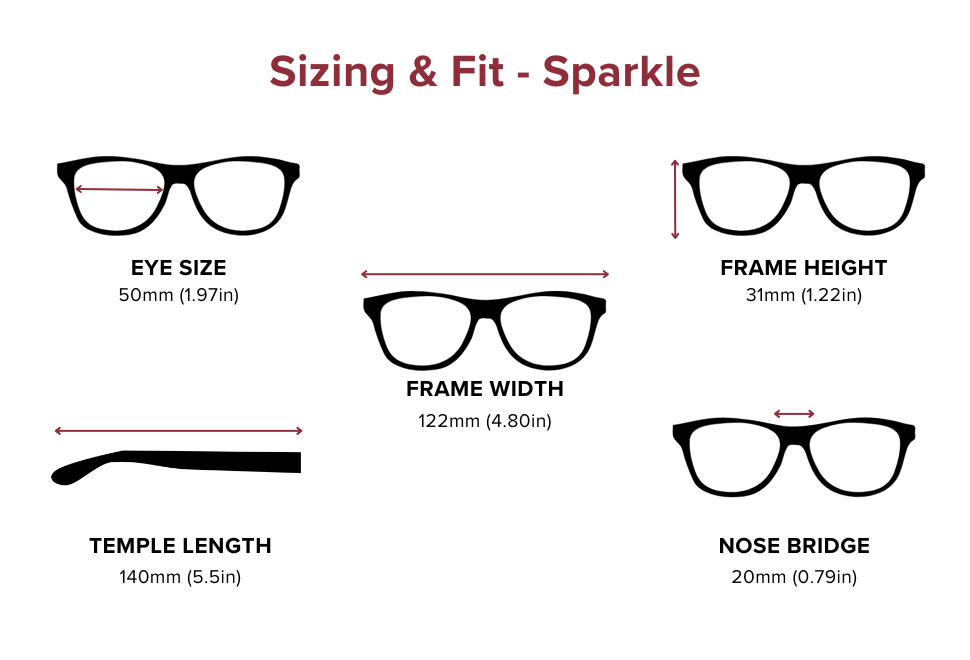 DebSpecs Large-size eyewear fit guide Sparkle