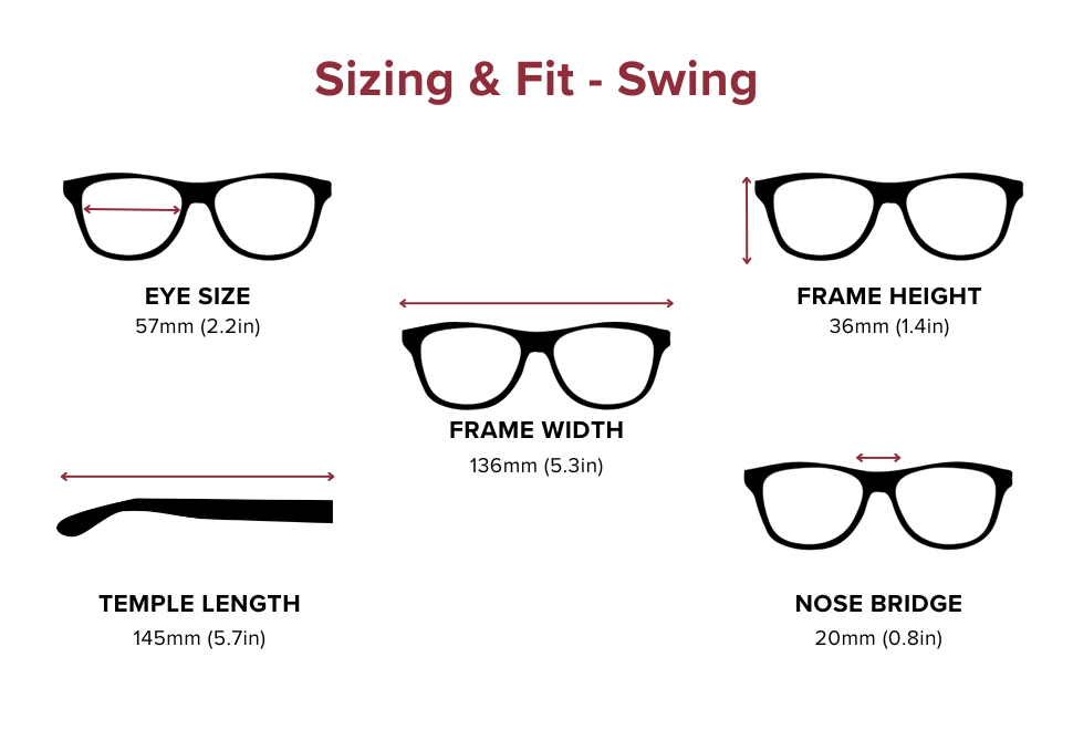 DebSpecs Large-size eyewear fit guide Swing