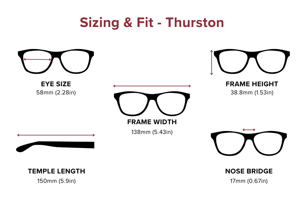 DebSpecs Large-size eyewear fit guide Thurston
