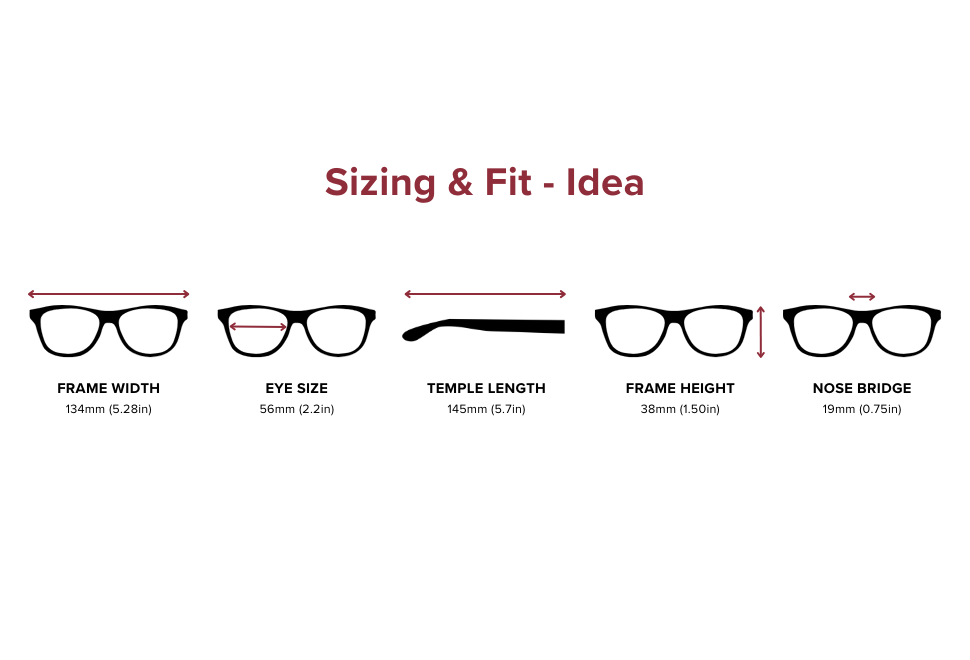 DebSpecs Medium Sizing Fit Info Idea eyewear
