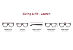 DebSpecs Medium Sizing Fit Info Lauren eyewear