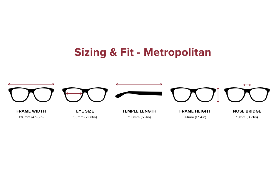 DebSpecs Medium Sizing Fit Info Metropolitan eyewear