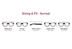DebSpecs Medium Sizing Fit Info Surreal eyewear