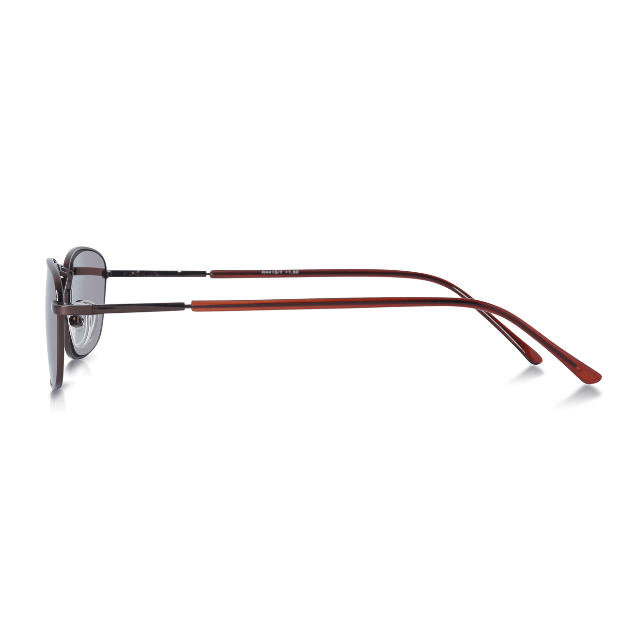 DebSpecs Mens Metal Flex Spring Hinge Sun Reader oc 441st Bronze Amber Lens side view eyewear