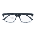 DebSpecs Mens Rectangle Frame Reading Glasses ocr413s Black front folded view