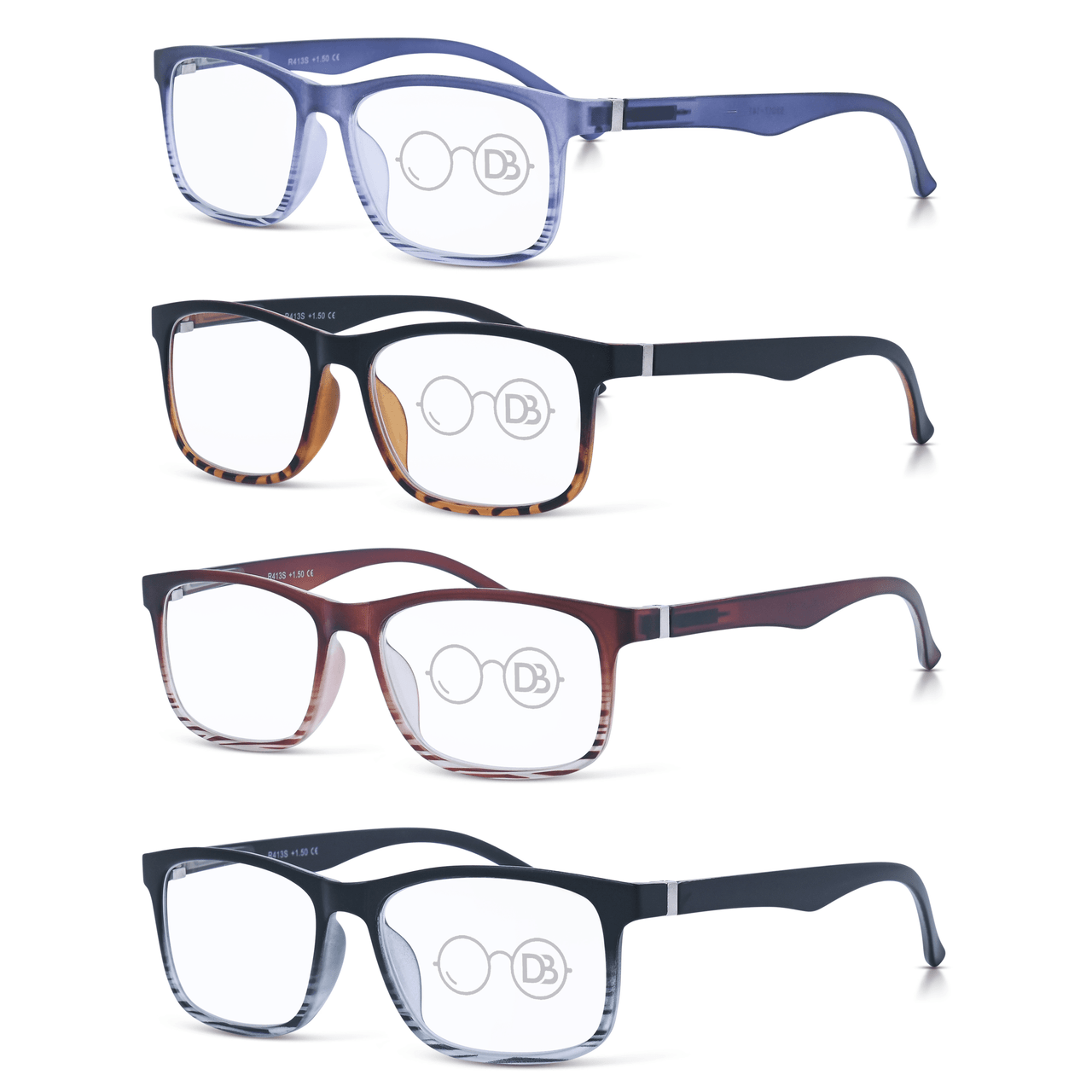DebSpecs Mens Rectangle Frame Reading Glasses ocr413s product group