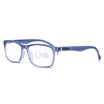 DebSpecs Mens Rectangle Frame Reading Glasses ocr413s Indigo Blue angled view