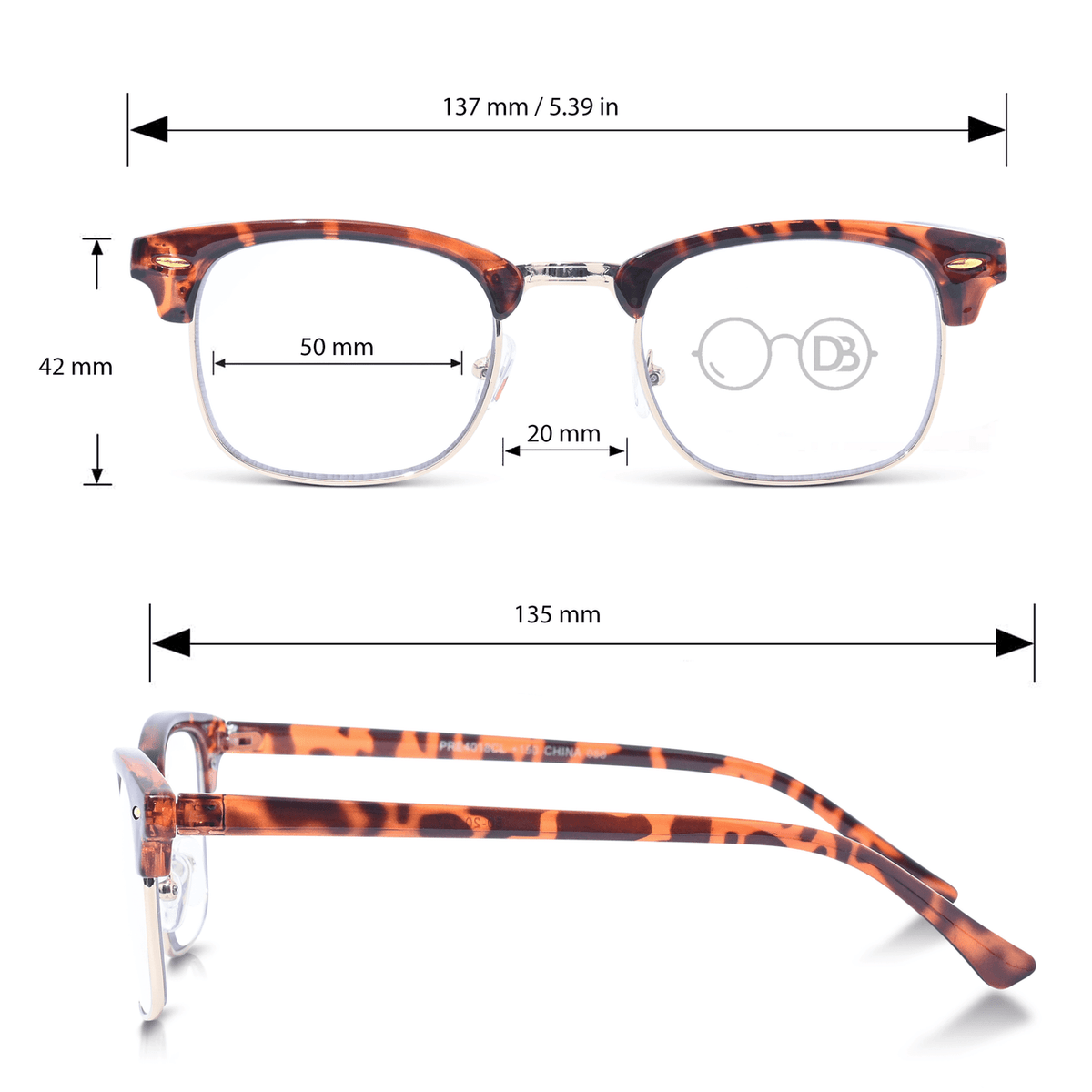 DebSpecs Multi Focus Readers papre4018cl Brown infographic