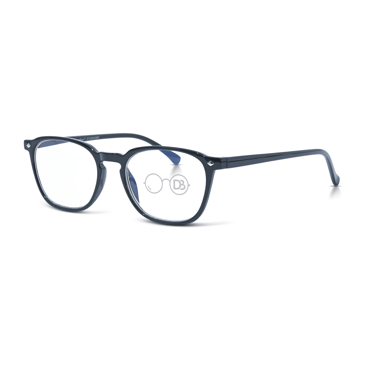 DebSpecs Progressive Multi Focal Reader Black angled view eyewear