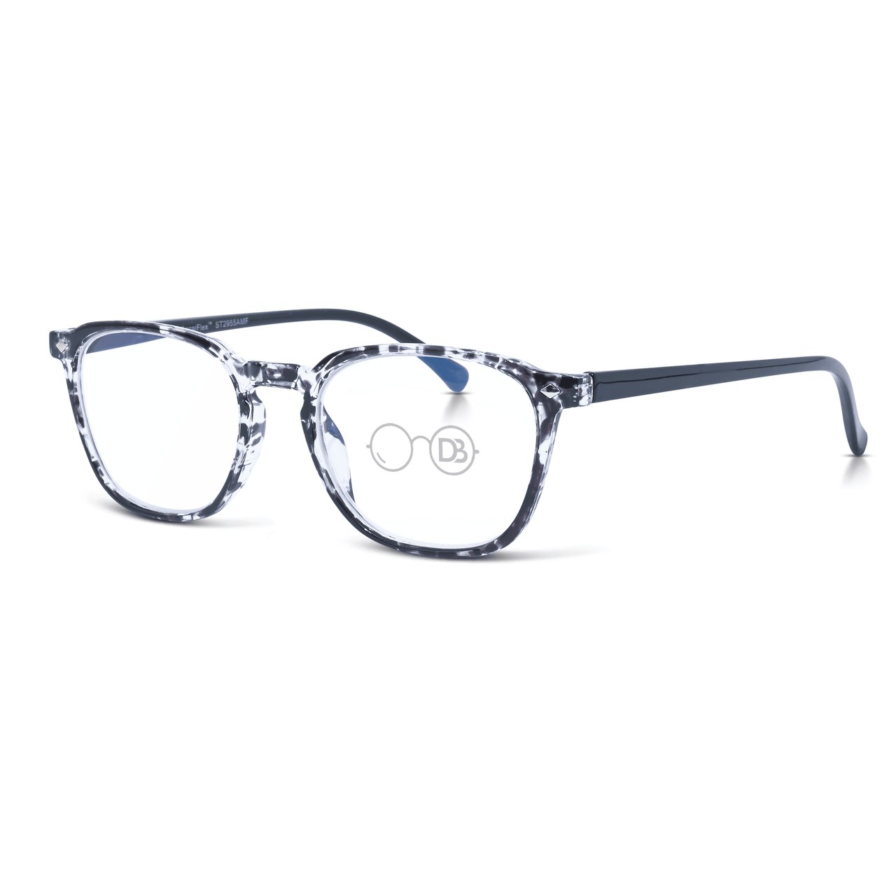 DebSpecs Progressive Multi Focal Reader Black Tortoise angled view eyewear