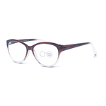 DebSpecs Progressive multi focal round reader papre2723cl Brown and Clear angled view eyewear