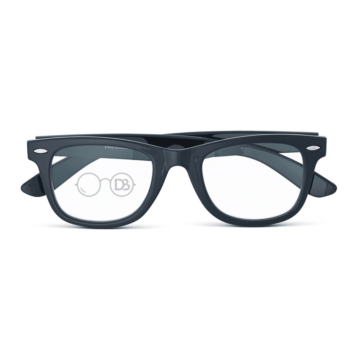 DebSpecs Progressive multi focal round reader paprE9002cl2938 Black front folded view eyewear