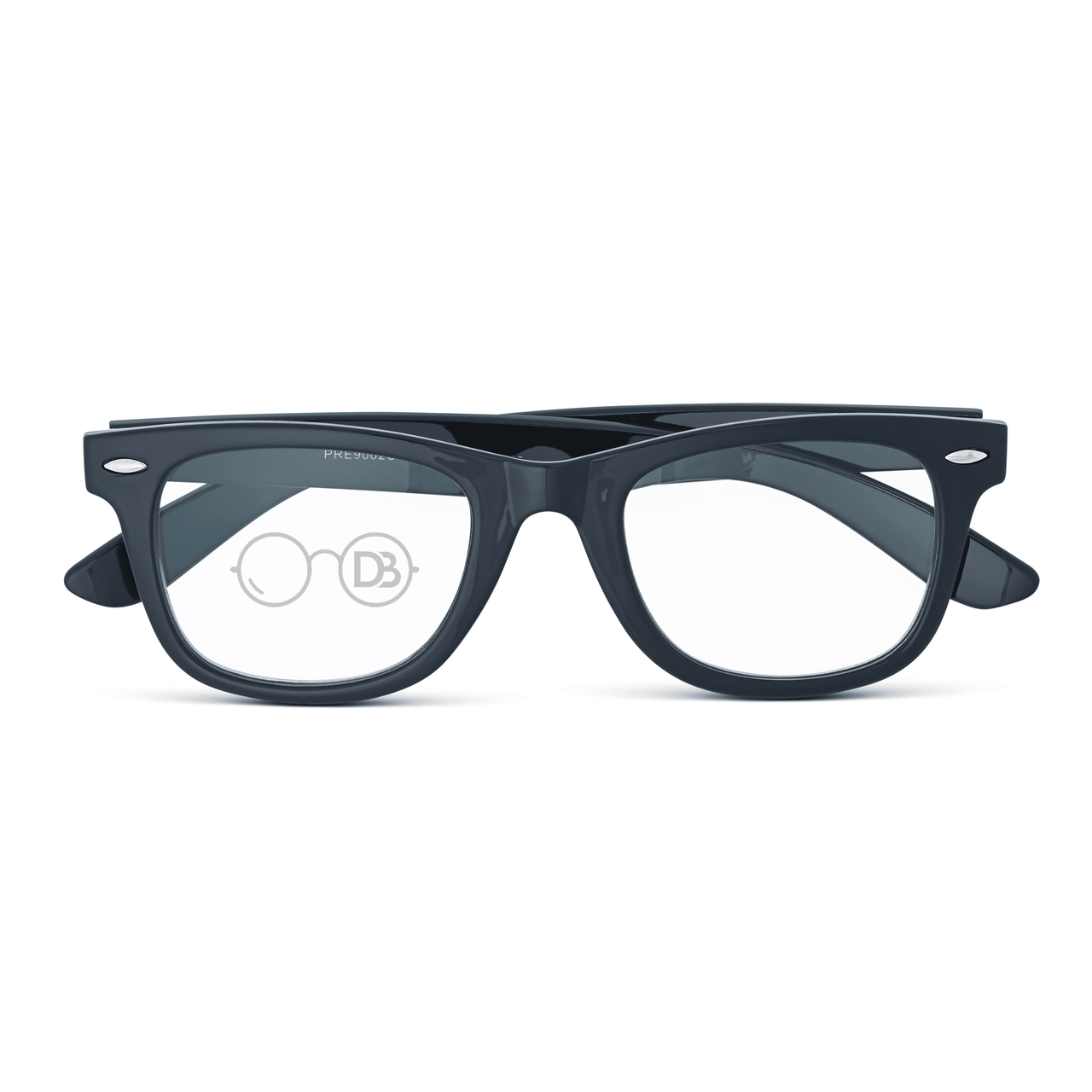 DebSpecs Progressive multi focal round reader paprE9002cl2938 Black front folded view eyewear